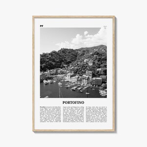 Portofino Print Schwarz und Weiß, Portofino Wandkunst, Portofino Poster, Portofino Foto, Portofino Wanddekor, Portofino Karte, Italien