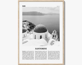 Santorini Print Black and White, Santorini Wall Art, Santorini Poster, Santorini Photo, Greece, Σαντορίνη Θήρα, Thera, Thira, Europe