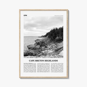 Cape Breton Highlands Nationalpark Druck Schwarzweiß, Cape Breton Wandkunst, Cape Breton Poster, Cape Breton Foto, Kanada