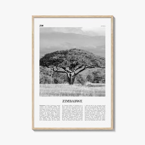 Zimbabwe Print Black and White, Zimbabwe Wall Art, Zimbabwe Poster, Zimbabwe Photo, Zimbabwe Wall Decor, Harare, Africa