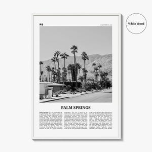 Palm Springs Poster Print Black and White, California Travel Wall Art, Mountain View Decor image 8