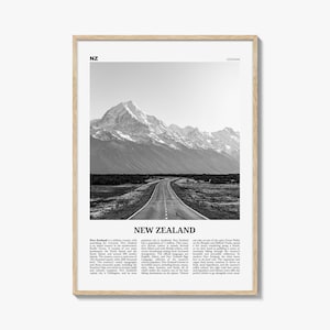 New Zealand Print Black and White No 1, New Zealand Wall Art, New Zealand Poster, New Zealand Photo, NZ, Wellington, Auckland, Oceania