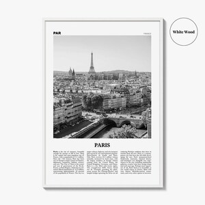 パリのポスタープリント（白黒）、エッフェル塔の写真、フランス旅行の壁アート、イル・ド・フランス 画像 8