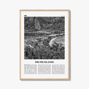 Phi Phi Islands Print Schwarzweiß, Phi Phi Islands Wandkunst, Phi Phi Islands Poster, Phi Phi Islands Foto, Thailand
