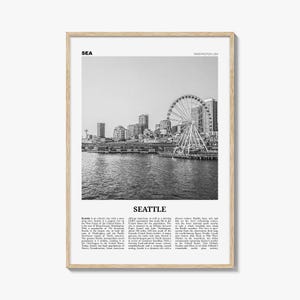 Seattle Print Black and White No 3, Seattle Wall Art, Seattle Poster, Seattle Photo, Seattle Decor, Washington, USA, United States