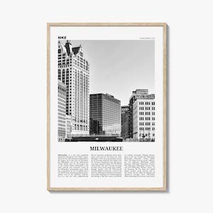 Milwaukee Print Black and White No 2, Milwaukee Wall Art, Milwaukee Poster, Milwaukee Photo, Wisconsin, USA, United States, America