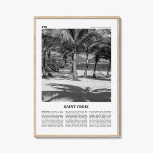 Saint Croix-afdruk zwart-wit, St Croix-muurkunst, St Croix-poster, St Croix-foto, Saint Croix, Twin City, Amerikaanse Maagdeneilanden
