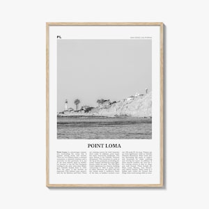 Point Loma Print Black and White, Point Loma Wall Art, Point Loma Poster, Point Loma Photo, Point Loma Map, Point Loma Wall Decor, San Diego