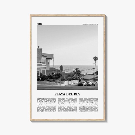 Playa del Rey Poster Print Black and White, California Wall Art, Beach Photo