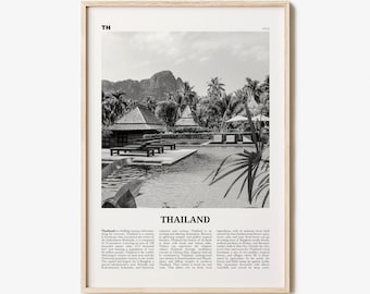 Thailand Print Black and White No 3, Thailand Wall Art, Thailand Poster, Thailand Photo, Ratcha-anachak, Thai, Siam, Bangkok, Asia