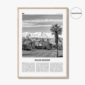 Palm Desert Poster Print Black and White, California Travel Wall Art, Palm Springs Decor image 6