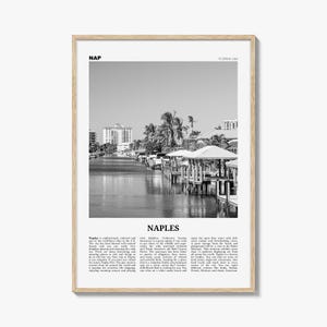 Napels print zwart-wit Florida, Napels muurkunst, Napels poster, Napels foto, Napels wanddecoratie, Verenigde Staten, Verenigde Staten
