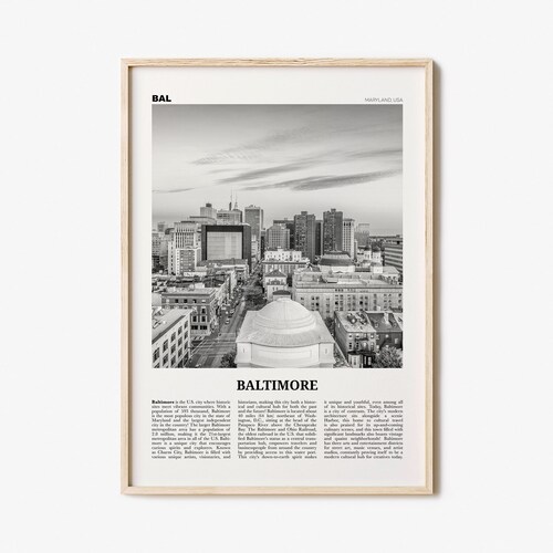 Baltimore Map Print Poster Canvas Maryland Map Print Poster Etsy