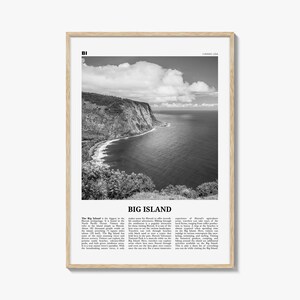 Big Island Print Schwarzweiß, Big Island Wandkunst, Big Island Poster, Big Island Foto, Big Island Dekor, Big Island Karte, Hawaii, USA