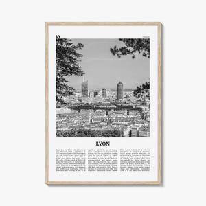 Lyon Druck Schwarzweiß Nr. 2, Lyon Wandkunst, Lyon Poster, Lyon Foto, Lyon Wanddekor, Lyon, Liyon, Lione, Rhône-Alpes, Europa
