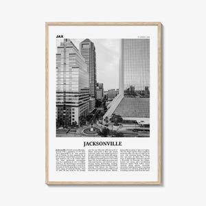 Jacksonville Print Black and White No 2, Jacksonville Wall Art, Jacksonville Poster, North Carolina, USA, United States, North America