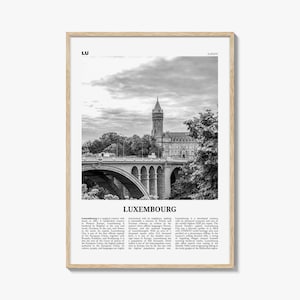 Luxembourg Print Black and White No 1, Luxembourg Wall Art, Luxembourg Poster, Luxembourg Photo, Luxembourg Wall Decor, Lëtzebuerg, Europe