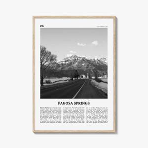 Impression Pagosa Springs noir et blanc, art mural Pagosa Springs, affiche Pagosa Springs, photo Pagosa Springs, Colorado, États-Unis
