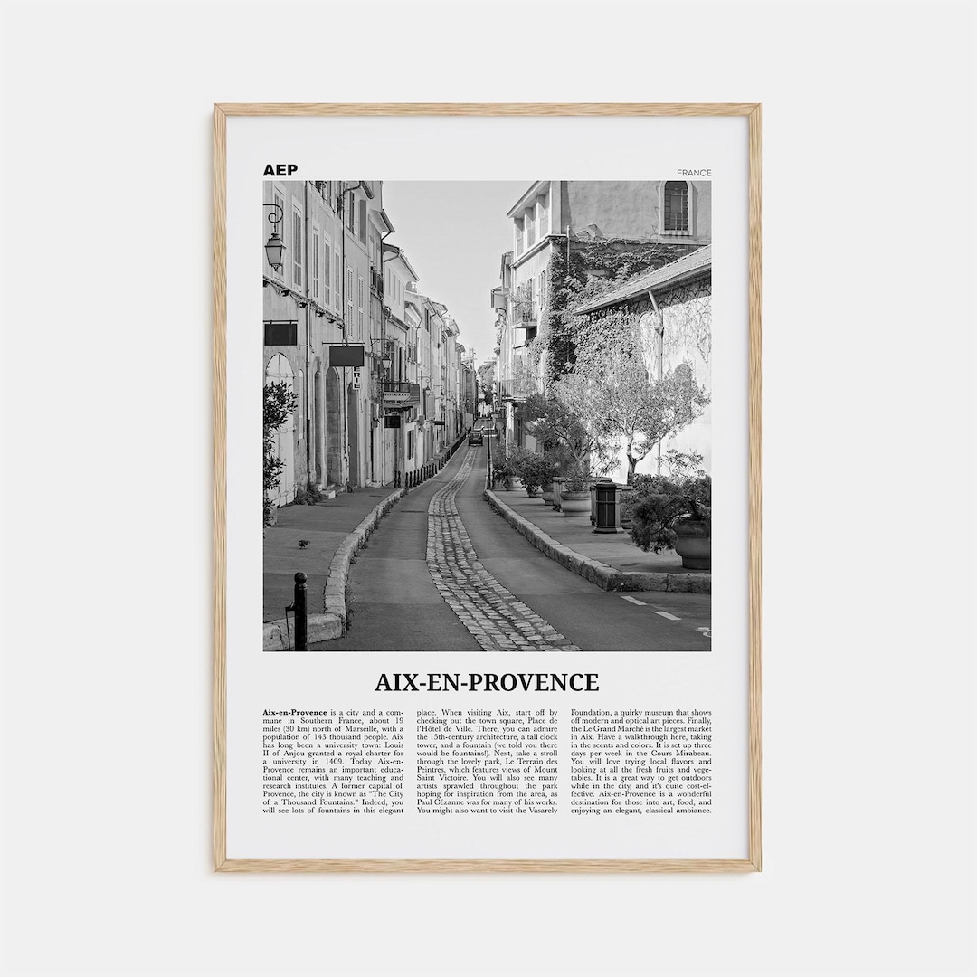 Aix En Provence Print Black and White No 2, Aix-en-provence Wall Art ...