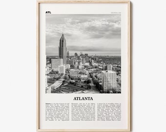 Atlanta Print Black and White No 2, Atlanta Wall Art, Atlanta Poster, Atlanta Photo, Atlanta, Georgia, USA, United States, North America