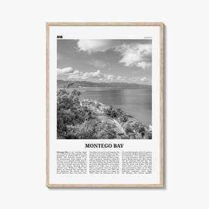Montego Bay Print Schwarz und weiß, Montego Bay Wandkunst, Montego Bay Poster, Montego Bay Foto, Montego Bay Wanddekor, Jamaika