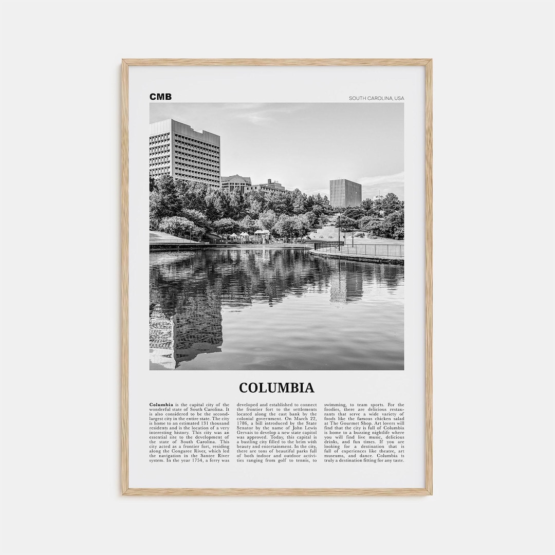 Galaxy Poster Schwarzweiß South Carolina, columbianische Wandkunst