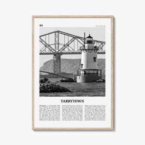Tarrytown print zwart-wit, Tarrytown kunst aan de muur, Tarrytown poster, Tarrytown foto, Tarrytown wanddecoratie, Tarrytown kaart, New York, VS