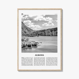 Albanië afdrukken zwart-wit nr. 1, Albanië muurkunst, Albanië poster, Albanië foto, Albanië muur decor, landkunst print