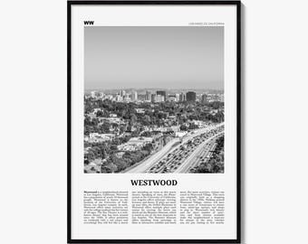 Affiche Westwood, impression photo noir et blanc, art mural inspiré des journaux de voyage, décoration intérieure