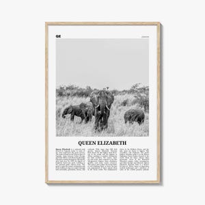 Queen Elizabeth National Park Print Black and White, Queen Elizabeth Wall Art, Queen Elizabeth Poster, Queen Elizabeth Photo, Uganda