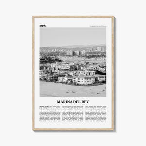 Marina Del Rey Print Black and White, Marina Del Rey Wall Art, Marina Del Rey Poster, Marina Del Rey Photo, California, USA, United States