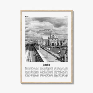 Brest Print Black and White, Brest Wall Art, Brest Poster, Brest Photo, Brest Wall Décor, Brest Map, France