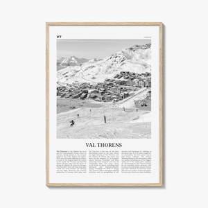 Val Thorens Print Black and White, Val Thorens Wall Art, Val Thorens Poster, Val Thorens Photo, Val Thorens Wall Décor, Savoie, France