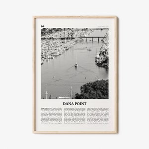 Dana Point Print Black and White, Dana Point Wall Art, Dana Point Poster, Dana Point Photo, California, USA, United States, North America