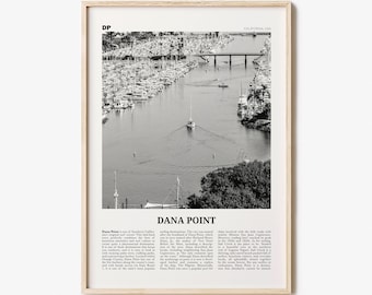 Dana Point Print Black and White, Dana Point Wall Art, Dana Point Poster, Dana Point Photo, California, USA, United States, North America