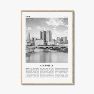 Columbus Print Black and White Ohio No 1, Columbus Wall Art, Columbus Poster, Columbus Photo, Columbus Decor, USA, United States, America