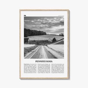 Impressão em preto e branco da Pensilvânia nº 1, arte da Pensilvânia, pôster da Pensilvânia, foto da Pensilvânia, decoração da Pensilvânia, mapa da Pensilvânia