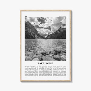 Lake Louise Print Black and White No 2, Lake Louise Wall Art, Lake Louise Poster, Lake Louise Photo, Lake Louise Wall Décor, Alberta, Canada