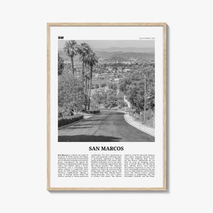 San Marcos Print Black and White No 2, San Marcos Wall Art, San Marcos Poster, San Marcos Photo, San Marcos Wall Décor, San Marcos Map