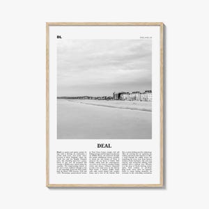 Impression noir et blanc Deal, oeuvre d&#39;art mural Deal, affiche de Deal, photo de Deal, décoration murale de Deal, Angleterre, Royaume-Uni, Royaume-Uni, Douvres, Kent