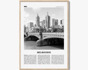 Melbourne Print Black and White Australia No 1, Melbourne Wall Art, Melbourne Poster, Melbourne Photo, Melbourne Wall Decor, Victoria