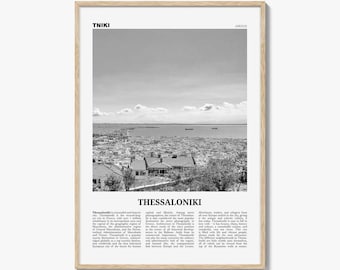 Thessaloniki Poster Print Black and White, Greece Travel Wall Art, European Decor Photography