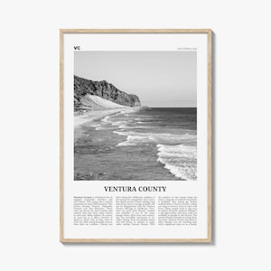 Ventura County Print Black and White, Ventura County Wall Art, Ventura County Poster, Ventura County Photo, California, USA