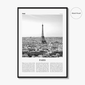 Paris Poster Print Black and White, Eiffel Tower Photo, France Travel Wall Art, Île-de-France image 7