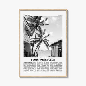 Dominikana Wydruk Czarno-Biały Nr 1, Dominikańska Sztuka Ścienna, Dominikański Plakat, Dominicana, Dominika, Santo Domingo, Karaiby