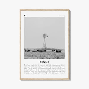 Kansas Print Black and White No 1, Kansas Wall Art, Kansas Poster, Kansas Photo, Kansas Wall Decor, USA, United States, North America