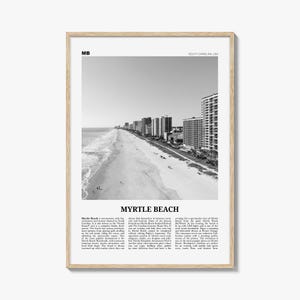 Myrtle Beach Print Schwarzweiß, Myrtle Beach Wandkunst, Myrtle Beach Poster, Myrtle Beach Foto, Myrtle Beach Karte, South Carolina, USA