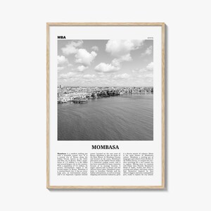 Mombasa Print Black and White, Mombasa Wall Art, Mombasa Poster, Mombasa Photo, Mombasa Wall Decor, City Art Print, Kenya, Africa
