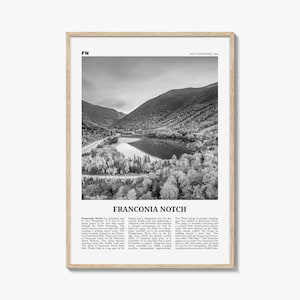Franconia Notch Poster Schwarzweiß, Franconia Notch Wandkunst, Franconia Notch Poster, Franconia Notch Foto, New Hampshire, USA