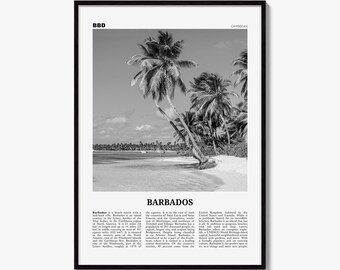 Póster de Barbados, impresión fotográfica en blanco y negro, arte mural de periódico de viajes, decoración del hogar